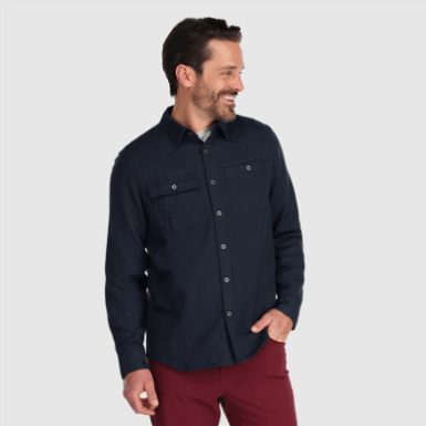 Buitenonderzoek | Heren Feedback Flanellen Overhemd Marineblauw