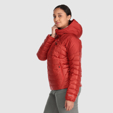 Buitenonderzoek | Cranberry-hoodie Met Heliumdons Voor Dames