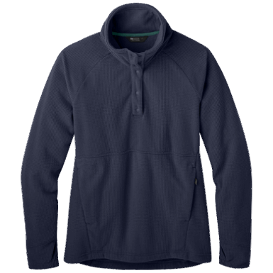 Buitenonderzoek | Marineblauwe Trailmix-pullover Met Drukknopen Voor Dames