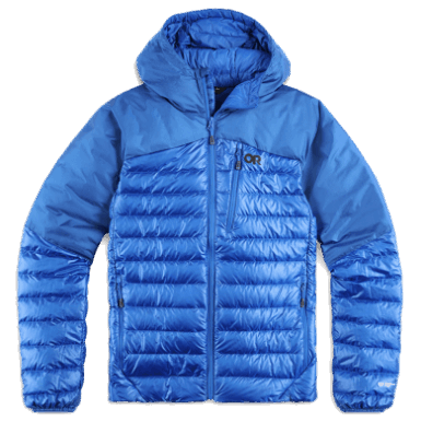 Buitenonderzoek | Klassieke Blauwe Herenhoodie Met Heliumdons