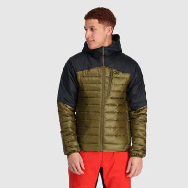 Buitenonderzoek | Heren Hoodie Met Heliumdons Loden/zwart