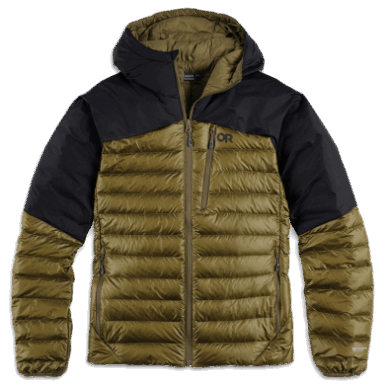 Buitenonderzoek | Heren Hoodie Met Heliumdons Loden/zwart