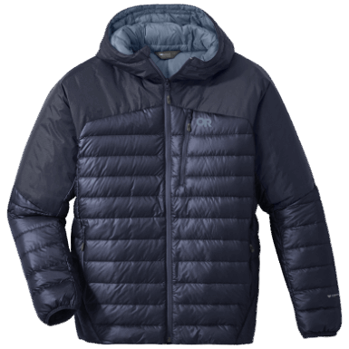 Buitenonderzoek | Marineblauwe Herenhoodie Met Heliumdons