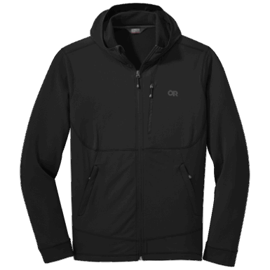 Buitenonderzoek | Vigor Heren Hoodie Met Volledige Rits Zwart