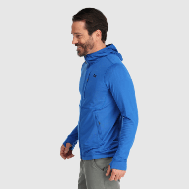 Buitenonderzoek | Vigor Herenhoodie Met Volledige Ritssluiting, Klassiek Blauw