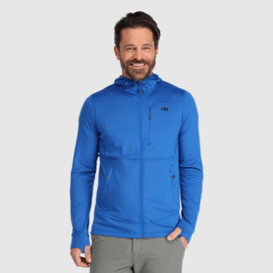 Buitenonderzoek | Vigor Herenhoodie Met Volledige Ritssluiting, Klassiek Blauw