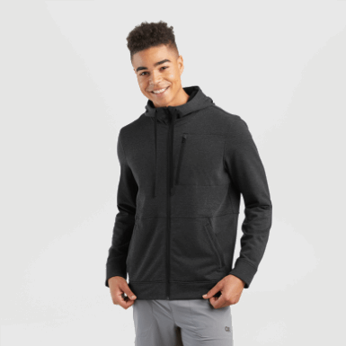 Buitenonderzoek | Emersion Fleece Hoodie Voor Heren, Zwart Heather