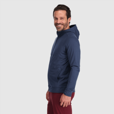 Buitenonderzoek | Heren Bariton Hoodie Met Volledige Rits Marineblauw