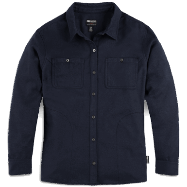 Buitenonderzoek | Dames Feedback Flanellen Overhemd Marineblauw
