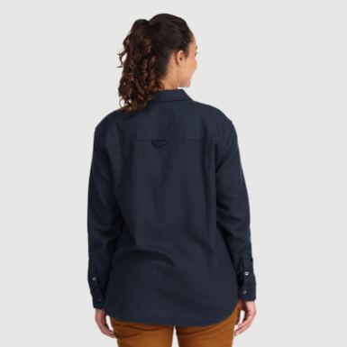 Buitenonderzoek | Dames Feedback Flanellen Overhemd Marineblauw