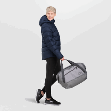 Buitenonderzoek | Marineblauwe Coldfront-donshoodie Voor Dames