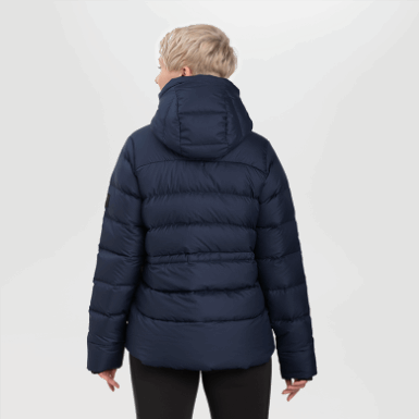 Buitenonderzoek | Marineblauwe Coldfront-donshoodie Voor Dames