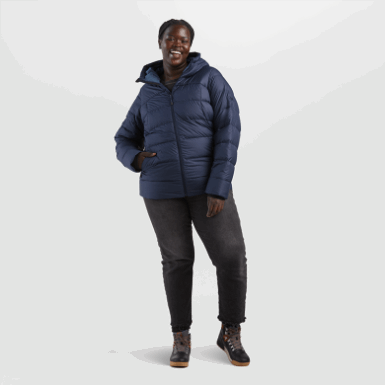 Buitenonderzoek | Marineblauwe Coldfront-donshoodie Voor Dames