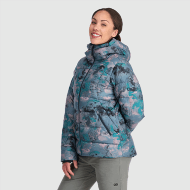 Buitenonderzoek | Dameshoodie Met Koude Voorkant En Dons Nimbus Aquarel