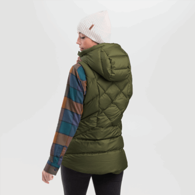 Buitenonderzoek | Coldfront-donsvest Met Capuchon Voor Dames, Loden