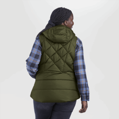 Buitenonderzoek | Coldfront-donsvest Met Capuchon Voor Dames, Loden