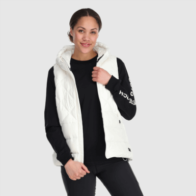 Buitenonderzoek | Coldfront-donsvest Met Capuchon Voor Dames, Snow