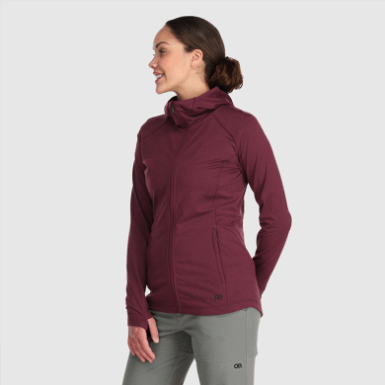 Buitenonderzoek | Melody Hoodie Met Volledige Rits Voor Dames, Kalamata Heather