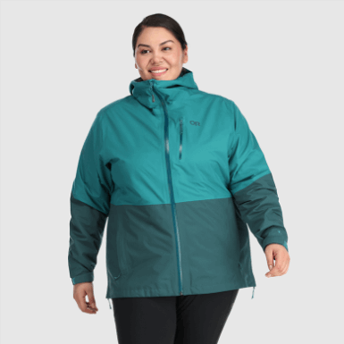 Buitenonderzoek | Dames Aspire Ii Gore-tex® Plus Size Regenjack Deep Lake/treeline
