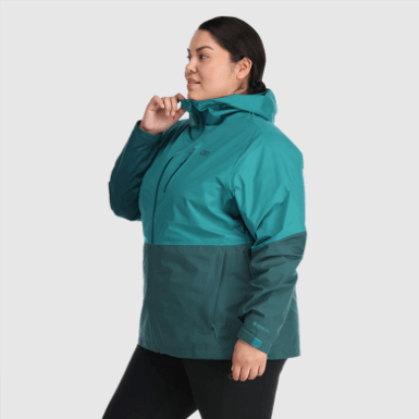 Buitenonderzoek | Dames Aspire Ii Gore-tex® Plus Size Regenjack Deep Lake/treeline