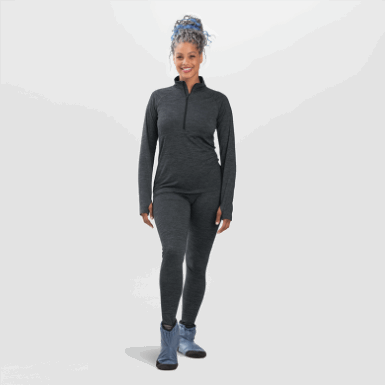 Buitenonderzoek | Dames Alpine Onset Merino Half Zip Charcoal Heather
