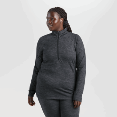 Buitenonderzoek | Dames Alpine Onset Merino Half Zip Charcoal Heather
