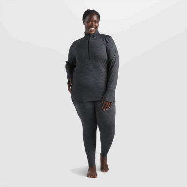 Buitenonderzoek | Dames Alpine Onset Merino Half Zip Charcoal Heather