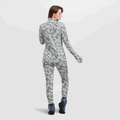 Buitenonderzoek | Dames Alpine Onset Merino Sneeuwcamouflage Met Halve Rits