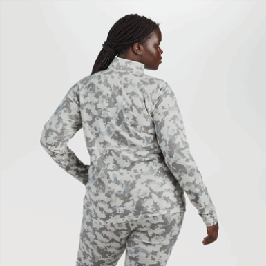Buitenonderzoek | Dames Alpine Onset Merino Sneeuwcamouflage Met Halve Rits