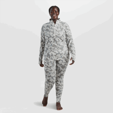 Buitenonderzoek | Dames Alpine Onset Merino Sneeuwcamouflage Met Halve Rits
