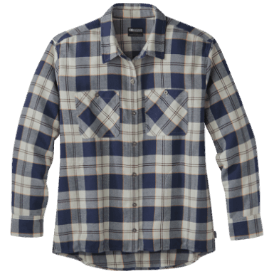 Buitenonderzoek | Dames Feedback Flanellen Overhemd - Effen Zandkleurige Plaid