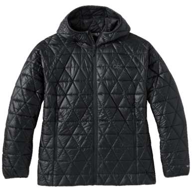 Buitenonderzoek | Zwarte Helium-geïsoleerde Grote Maat Hoodie Voor Dames