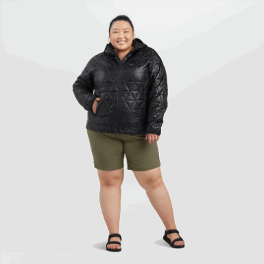 Buitenonderzoek | Zwarte Helium-geïsoleerde Grote Maat Hoodie Voor Dames