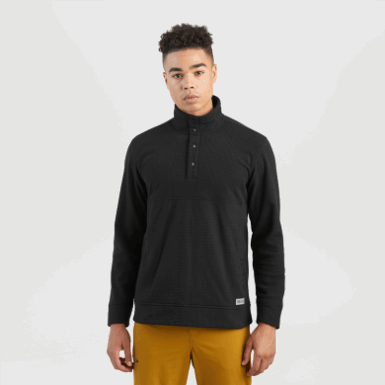 Buitenonderzoek | Heren Trailmix Snap Pullover Ii Zwart