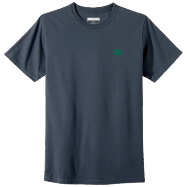 Buitenonderzoek | Lockup Back Logo T-shirt Marineblauw/sprout