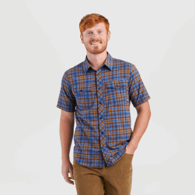 Buitenonderzoek | Heren Zwerver S/s Overhemd Klassiek Blauw Geruit