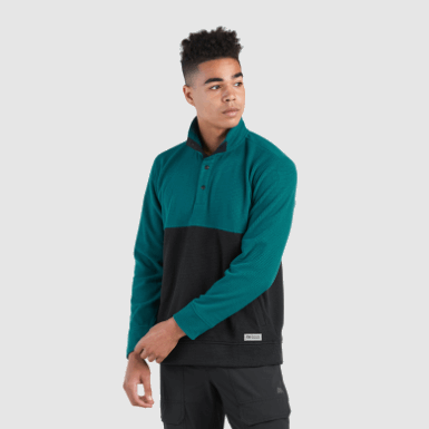 Buitenonderzoek | Heren Trailmix Snap Pullover Ii Treeline/zwart