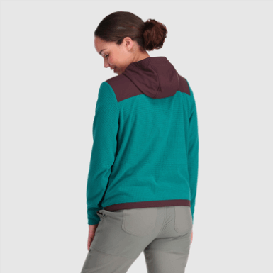 Buitenonderzoek | Dames Trailmix Pullover Hoodie Deep Lake/elk