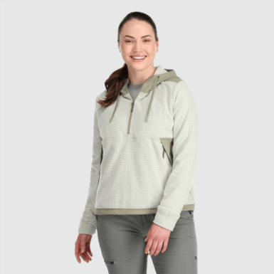 Buitenonderzoek | Trailmix Damespullover Met Capuchon Zand/flint