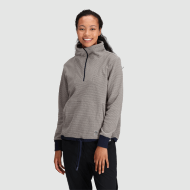 Buitenonderzoek | Dames Trailmix Pullover Met Kwartrits Ash