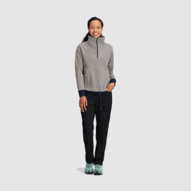 Buitenonderzoek | Dames Trailmix Pullover Met Kwartrits Ash