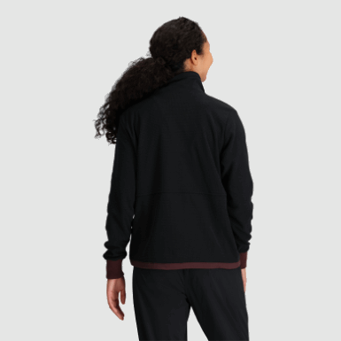 Buitenonderzoek | Dames Trailmix Pullover Met Kwartrits Zwart/elk
