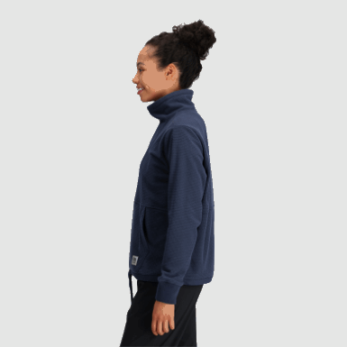 Buitenonderzoek | Marineblauwe Trailmix Pullover Met Kwartrits Voor Dames