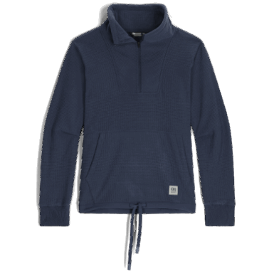 Buitenonderzoek | Marineblauwe Trailmix Pullover Met Kwartrits Voor Dames
