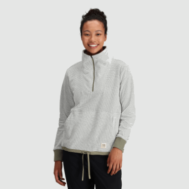 Buitenonderzoek | Dames Trailmix Pullover Met Kwartrits Snow