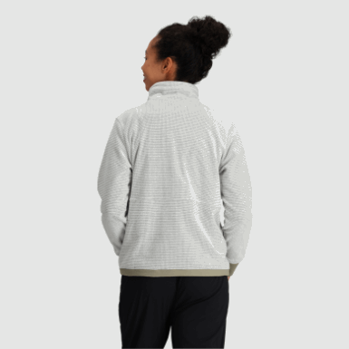 Buitenonderzoek | Dames Trailmix Pullover Met Kwartrits Snow
