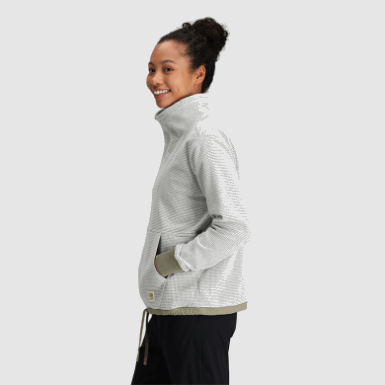 Buitenonderzoek | Dames Trailmix Pullover Met Kwartrits Snow