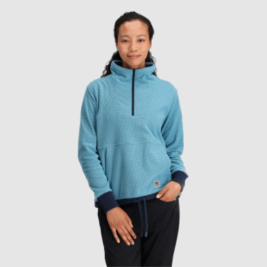 Buitenonderzoek | Dames Trailmix Pullover Met Kwartrits Mineraal