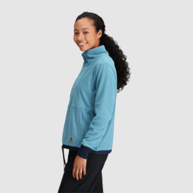 Buitenonderzoek | Dames Trailmix Pullover Met Kwartrits Mineraal