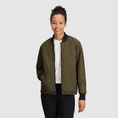 Buitenonderzoek | Dames Shadow Reversible Bomber Zwart/loden